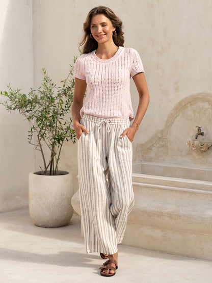 Jolie Linen Blend Pants Driftwood