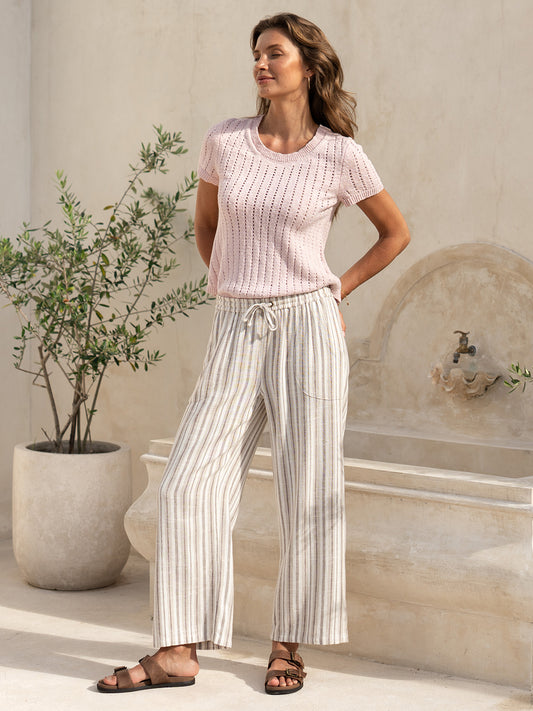 Jolie Linen Blend Pants Driftwood