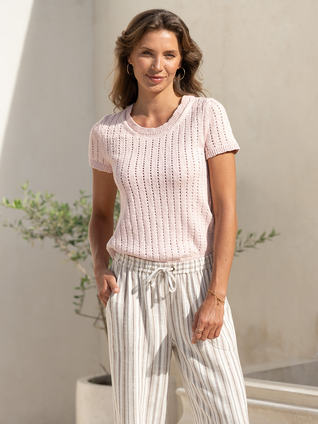 Jolie Linen Blend Pants Driftwood