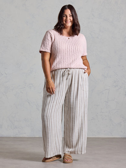 Jolie Linen Blend Pants Driftwood