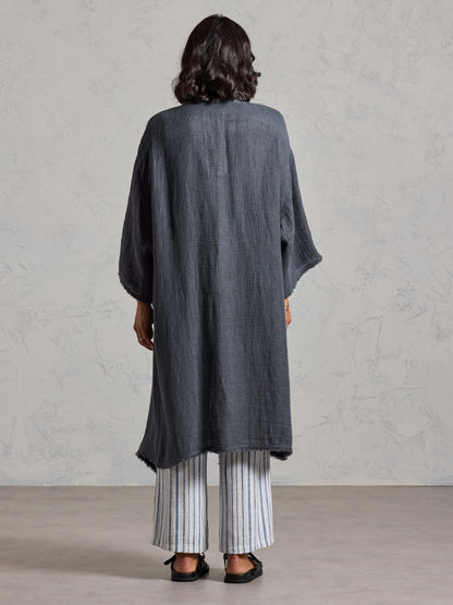 Laguna French Linen Kimono Charcoal
