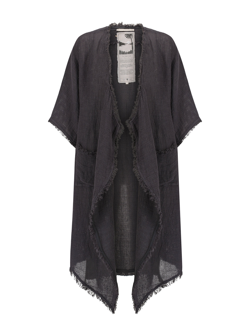 Laguna French Linen Kimono Charcoal