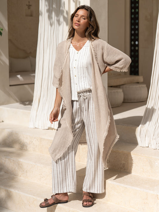 Laguna French Linen Kimono Natural