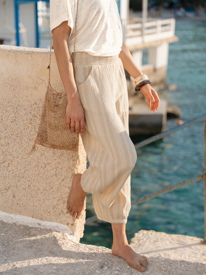 Sadhu Cotton Pants Sand Stripe